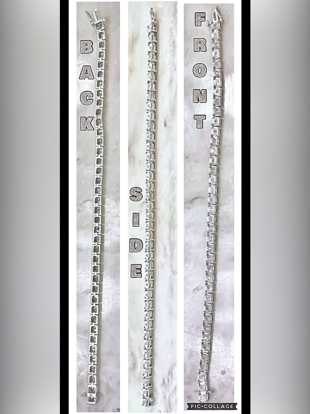 Zales Illusion Setting Vintage Tennis Bracelet 925 Genuine Diamonds SZ 7.5